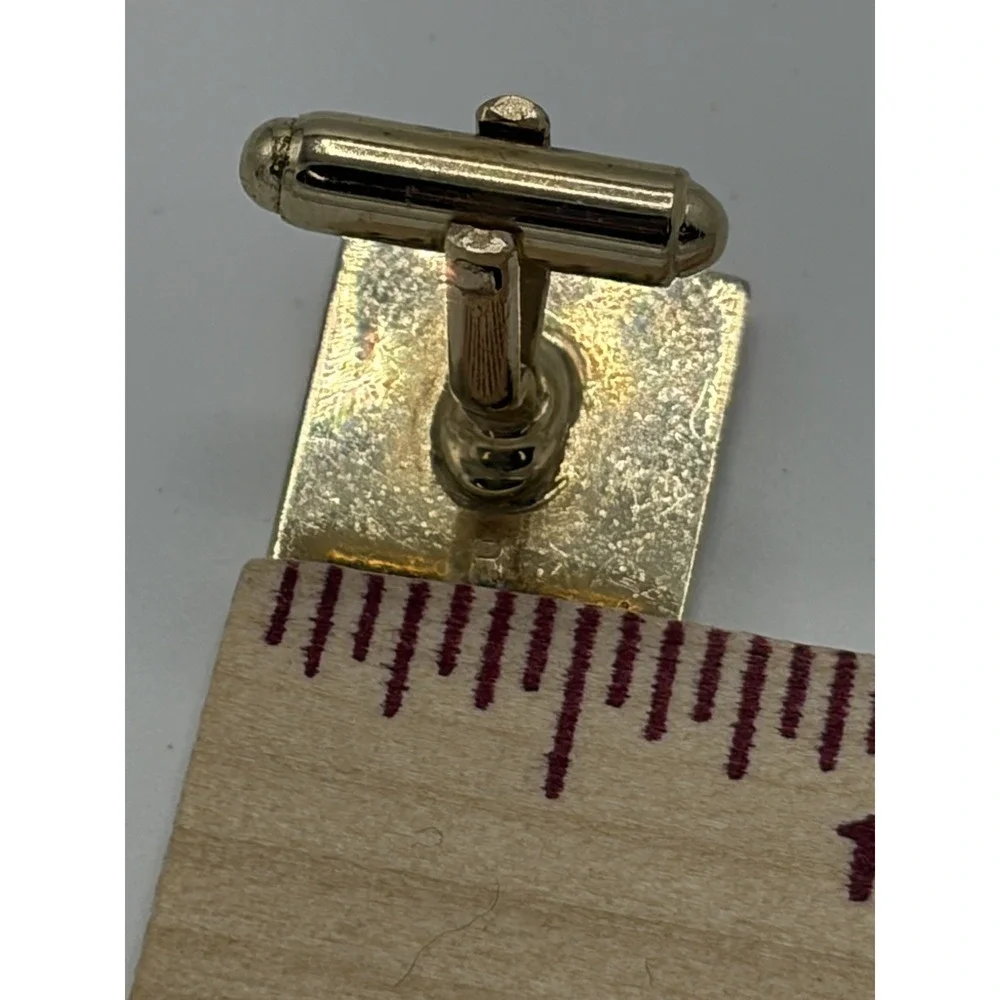 Vintage Anson Cufflinks MCM Gold Tone Rhinestone Inlay